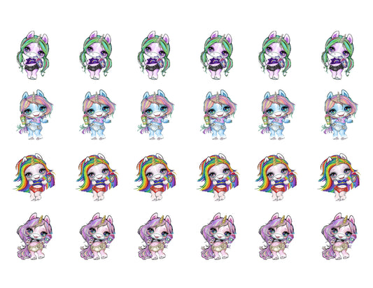 Poopsie Sorpresa Unicornio Unicorn Crush Rainbow Brightstar Oopsie Starlight Dazzle Darling Whoopsie Doodle Imágenes comestibles para cupcakes ABPID50924 