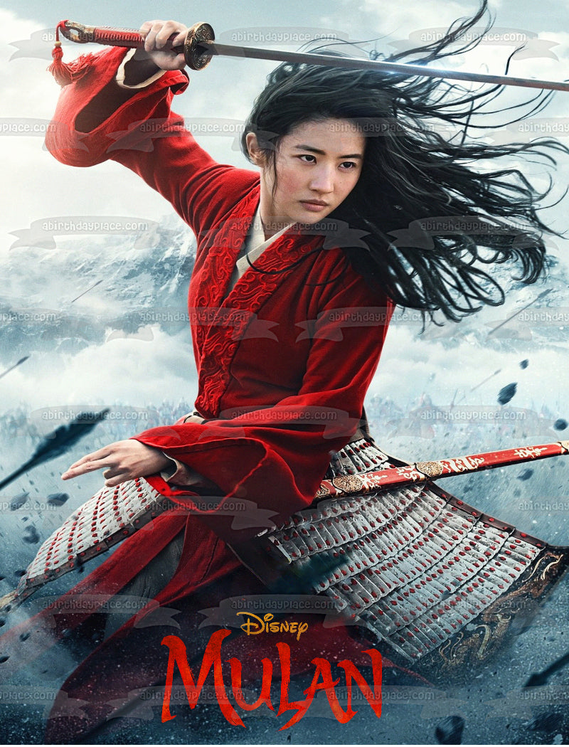 Disney Mulan the Sword Movie Poster Edible Cake Topper Image ABPID51055