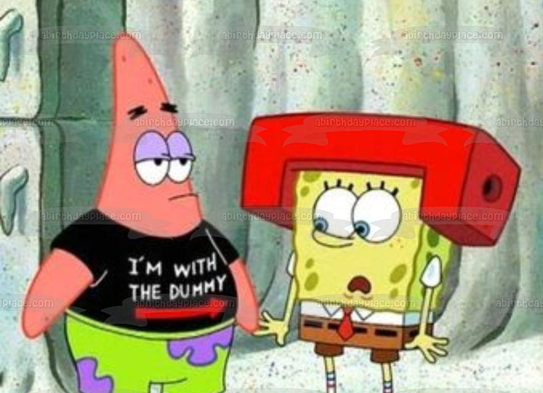 SpongeBob SquarePants Red Helmet Patrick I'm with the Dummy TShirt Ed