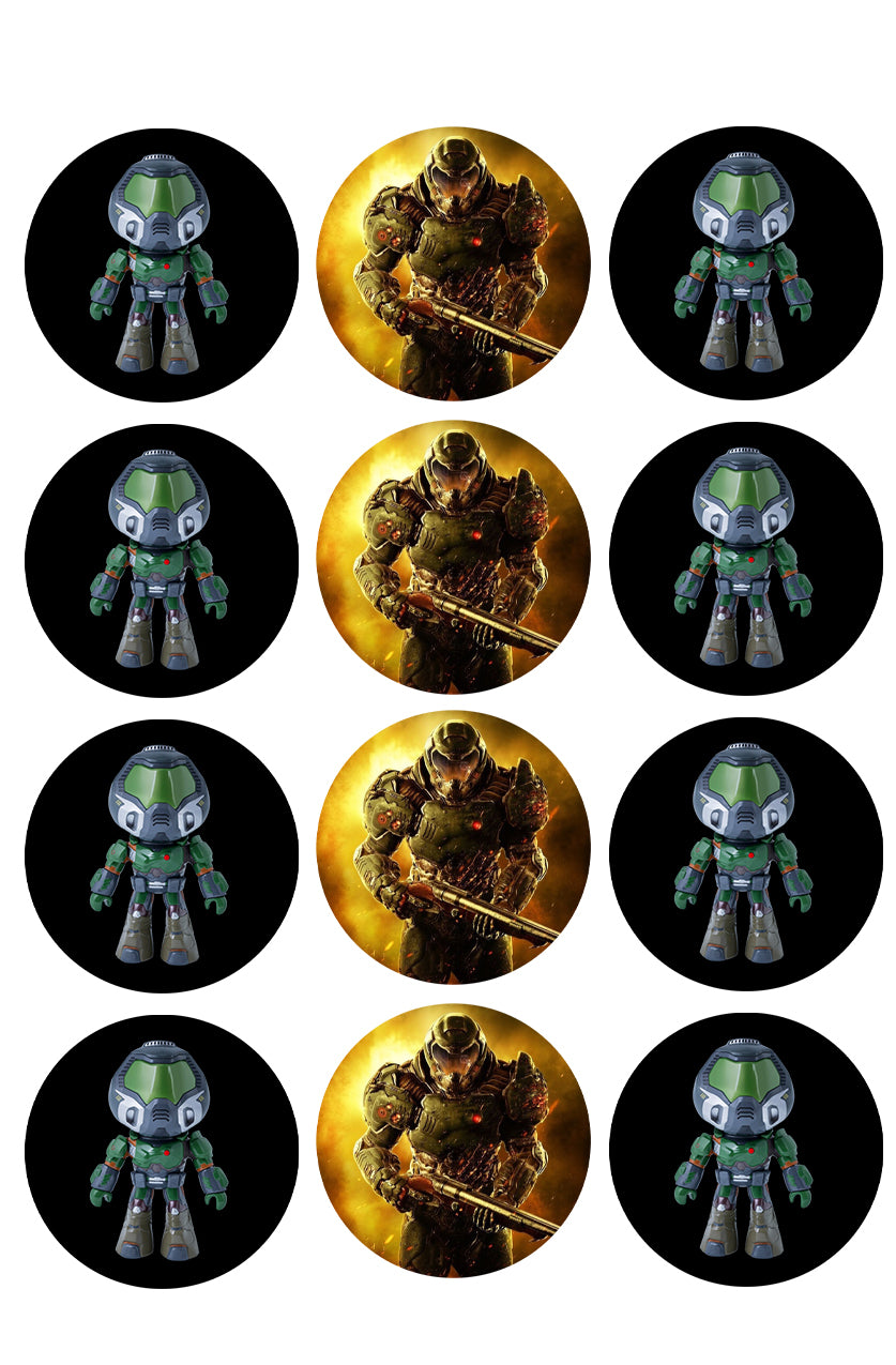 Doom Little Doomguy Arch-Vile 12ct Edible Cupcake Topper Images ABPID51145