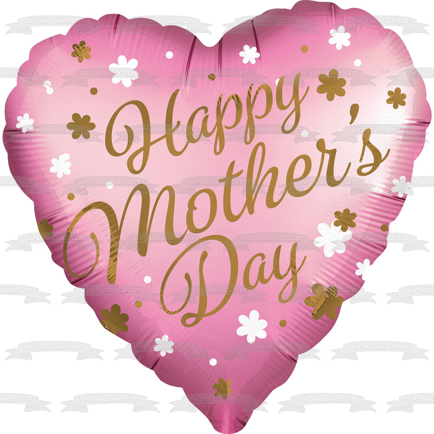 Happy Mother's Day Balloon Flowers Edible Cake Topper Image ABPID51269