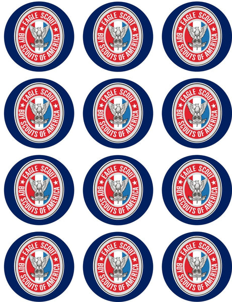 Boy Scouts of America Eagle Scout Badge Edible Cupcake Topper Images ABPID51346