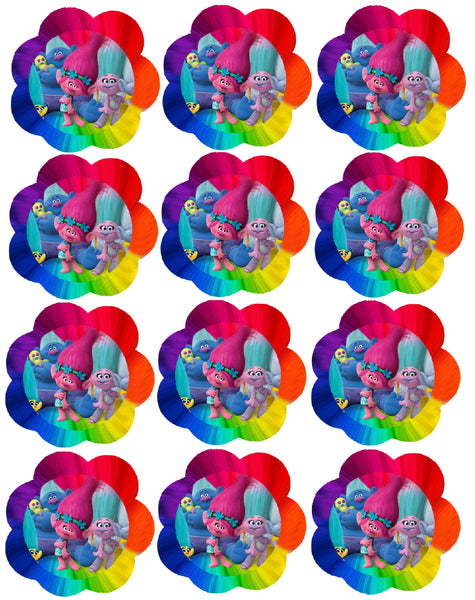 Trolls World Tour Queen Poppy Biggie Edible Cupcake Topper Images ABPID51350