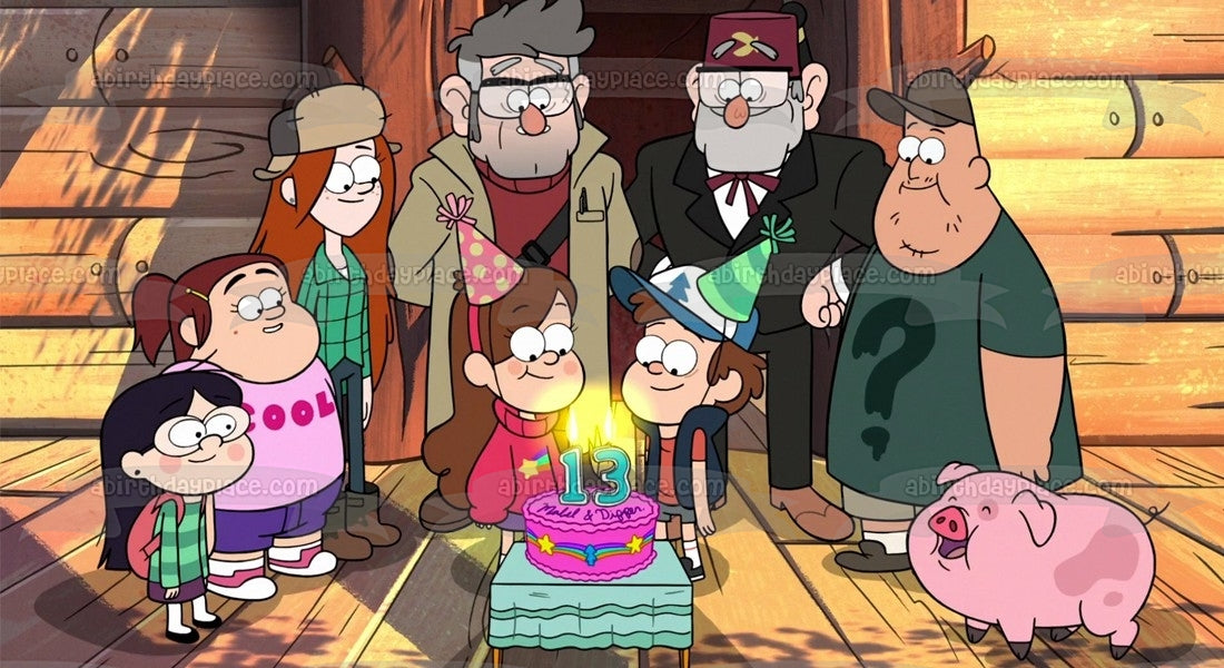 Gravity Falls Dipper and Mable's 13 Birthday Party Edible Cake Topper