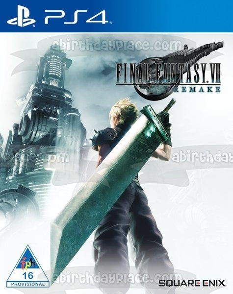 Final Fantasy 7 Remake Video Game Cover Edible Cake Topper Image ABPID51917