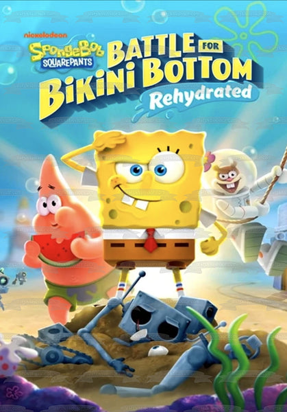 SpongeBob SquarePants: Battle for Bikini Bottom Rehydrated Patrick Sandy SpongeBob Edible Cake Topper Image ABPID51968