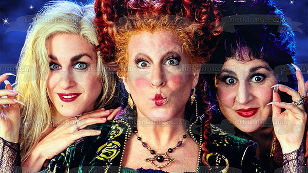 Disney Hocus Pocus Sanderson Sisters Winifred Mary Sarah Edible Cake Topper Image ABPID52186