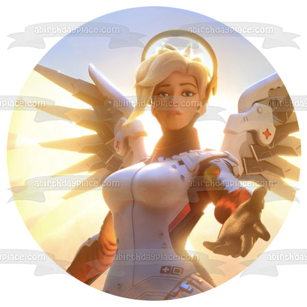 Overwatch Video Game Mercy Edible Cake Topper Image ABPID52220