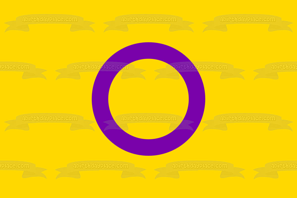 Bandera del Orgullo Intersexual Lgbtqia+ Lesbiana Gay Bisexual Transgénero Intersex Asexual Comestible Cake Topper Imagen ABPID52287 