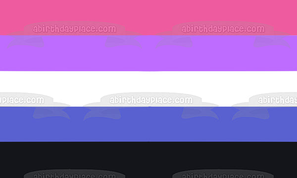 Genderfluid Pride Flag Lgbqia+ Lesbian Gay Bisexual Transgender Queer Intersex Asexual Genderfluid Edible Cake Topper Image ABPID52289