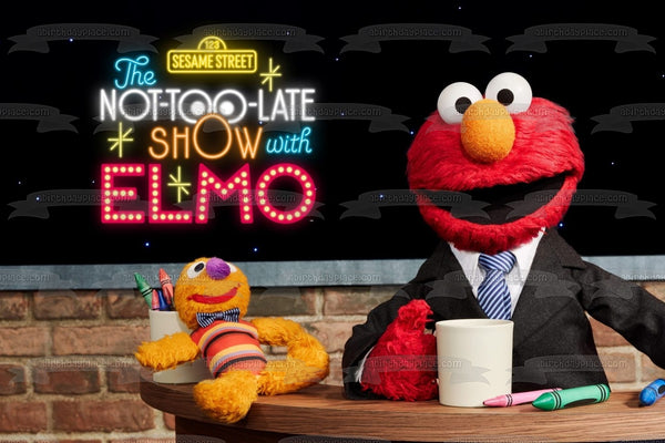 The Not-Too-Late Show with Elmo Edible Cake Topper Image ABPID52452