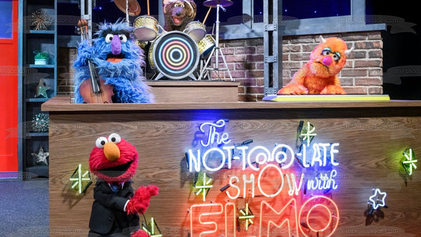 The Not-Too-Late Show with Elmo House Band Members Mama Bear Herry Freddy Edible Cake Topper Image ABPID52454