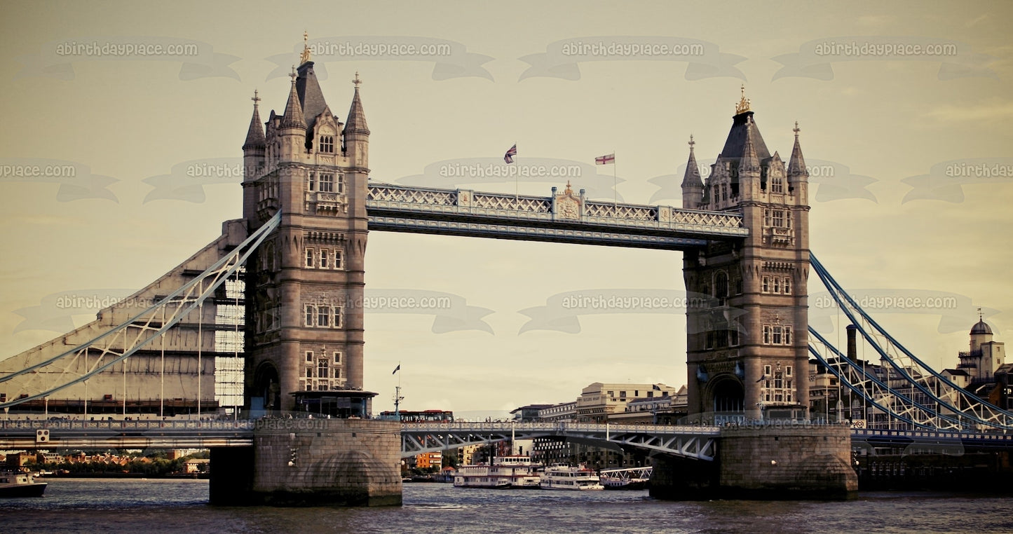 Tower Bridge London, England Edible Cake Topper Image ABPID52550