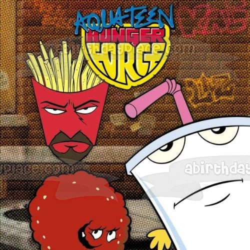 Aqua Teen Hunger Force Athf Adult Swim Animation Master Shake Frylock Meatwad Edible Cake Topper Image ABPID52631