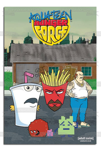Aqua Teen Hunger Force Athf Adult Swim Animation Master Shake Frylock Meatwad Carl Mooninites Edible Cake Topper Image ABPID52632