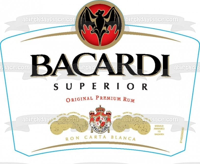Bacardi Superior Original Premium Rum Edible Cake Topper Image ABPID52