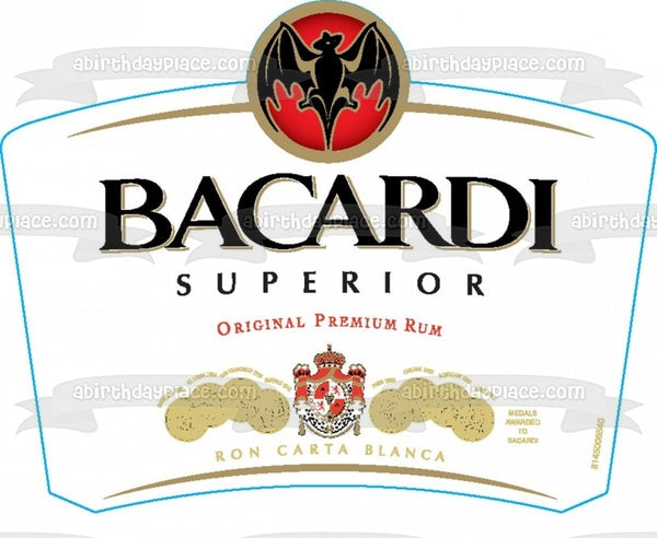 Bacardi Superior Original Premium Rum Edible Cake Topper Image ABPID52794