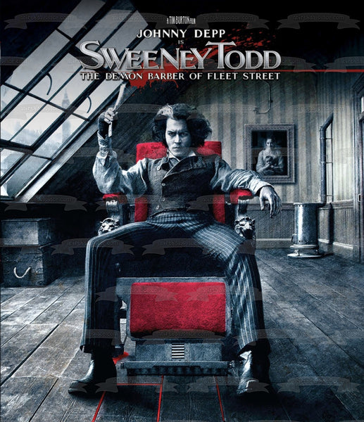 Sweeney Todd Musical Horror Film Johnny Depp Edible Cake Topper Image ABPID52965