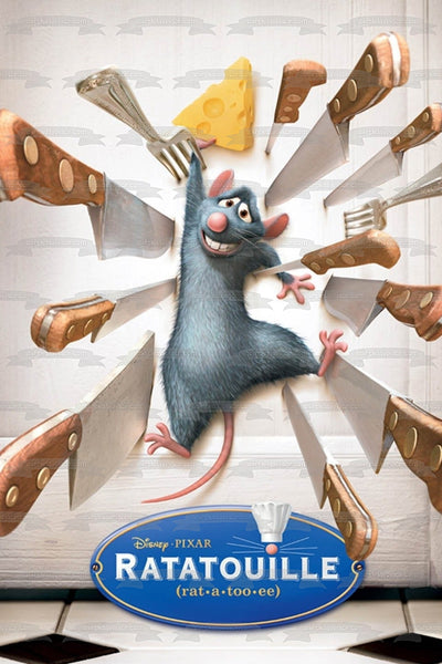 Disney Pixar Ratatouille Movie Poster Remy Knives Edible Cake Topper Image ABPID53000