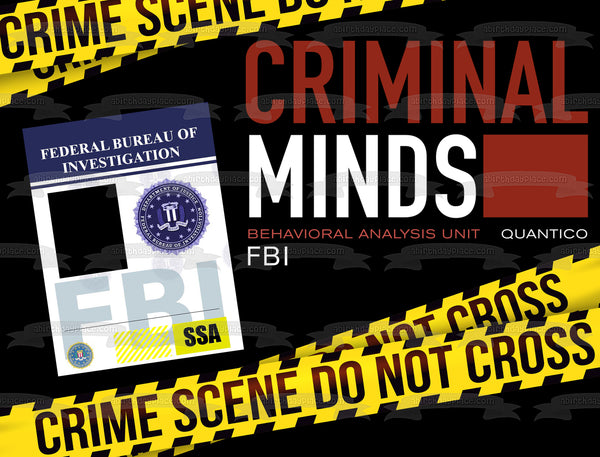 Criminal Minds Personalized FBI Photo Frame Edible Cake Topper Image Frame ABPID53013