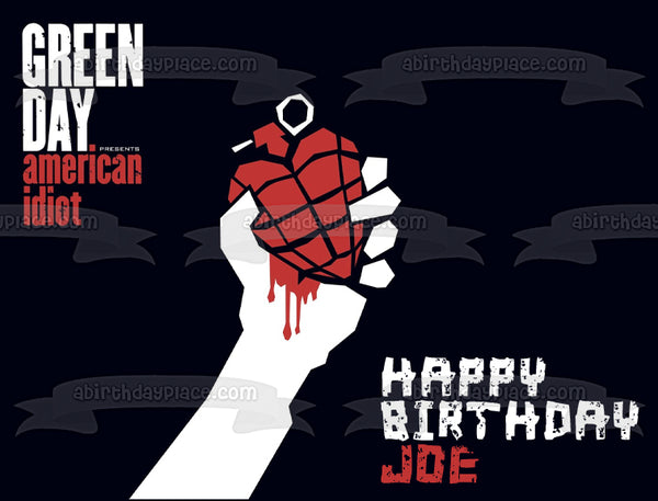 Customizable Green Day American Idiot Album Cover Rock Pop Punk Happy Birthday Edible Cake Topper Image ABPID53188