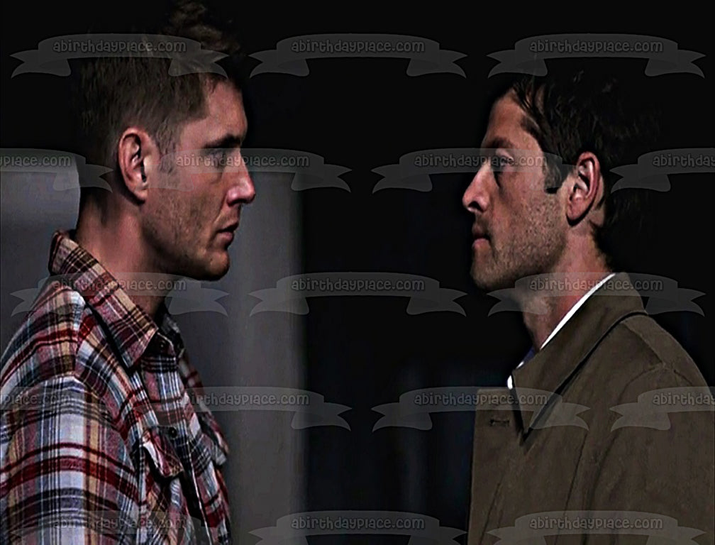 Imagen comestible para decoración de tarta sobrenatural de Dean Castiel ABPID53287 