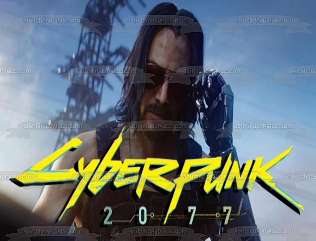Cyberpunk 2077 Keanu Reeves Imagen comestible para decoración de tarta ABPID53420 