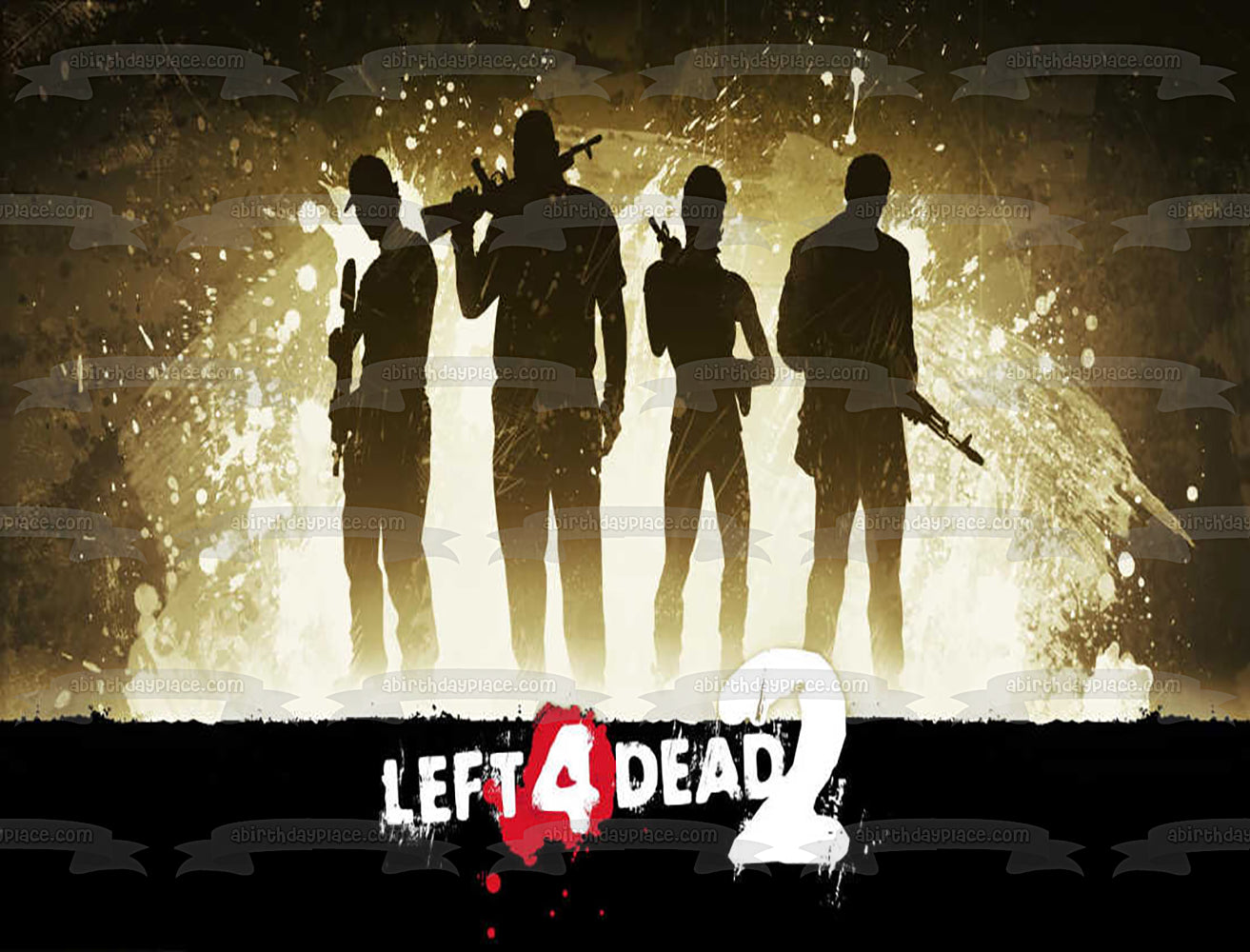 Left 4 Dead 2 Character Silhouettes Edible Cake Topper Image ABPID53464