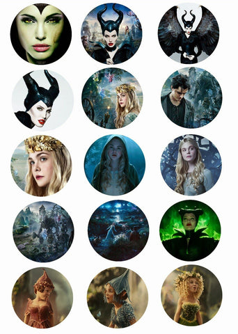 Maleficent Disney Aurora  Fairies Magical Creatures 15 Count Cupcake Toppers Edible Cupcake Topper Images ABPID53486