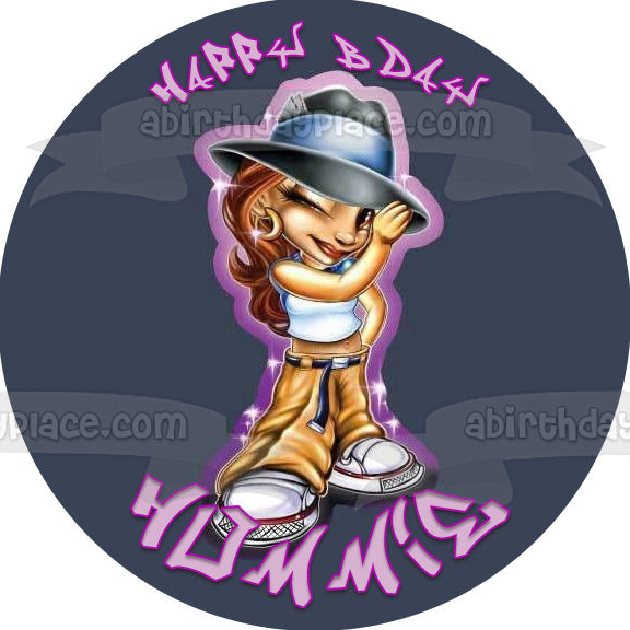 Betty Boop Chola Chicano Happy Birthday Customizable Edible Cake Topper Image ABPID53617
