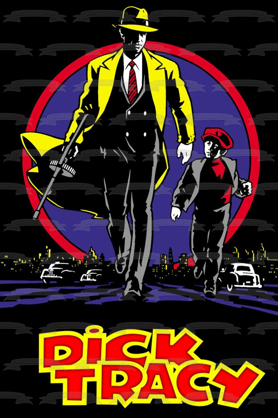 Dick Tracy Detective Film Noir Poster Edible Cake Topper Image ABPID53618