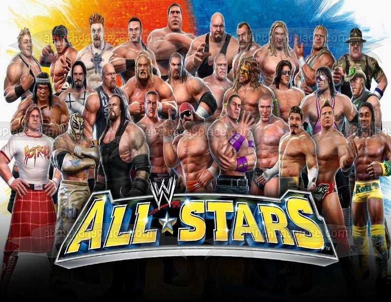 Wwa World Wrestling All Stars Brian Adams Lex Luger Shark Boy Edible Cake Topper Image ABPID53620