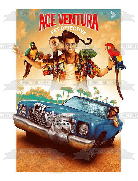 Ace Ventura Pet Detective Movie Poster Jim Carrey Edible Cake Topper Image ABPID53663