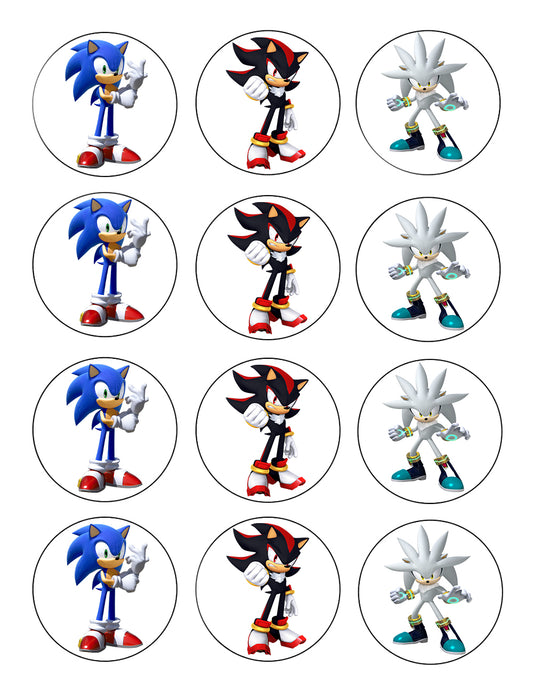 Sonic Shadow and Silver Cupcakes Edible Cupcake Topper Images ABPID53664