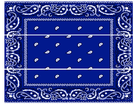 Tiras de bandana azul Tiras de imágenes comestibles para decoración de tartas ABPID53702