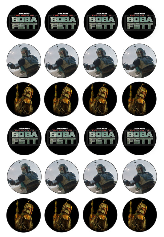 Star Wars the Book of Boba Fett 24 Count Cupcake Toppers Edible Cupcake Topper Images ABPID53703