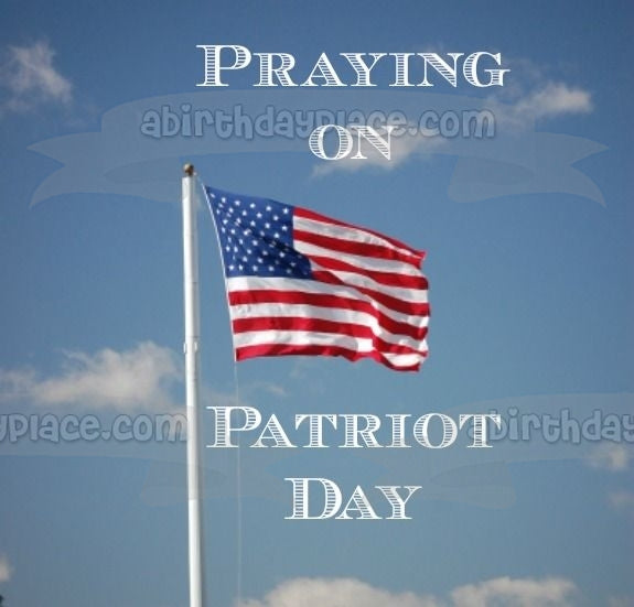 Praying on Patriot Day American Flag Edible Cake Topper Image ABPID53760