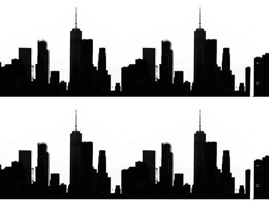 Tiras de imágenes comestibles para decoración de tartas con silueta realista del horizonte de la ciudad de Nueva York ABPID53765