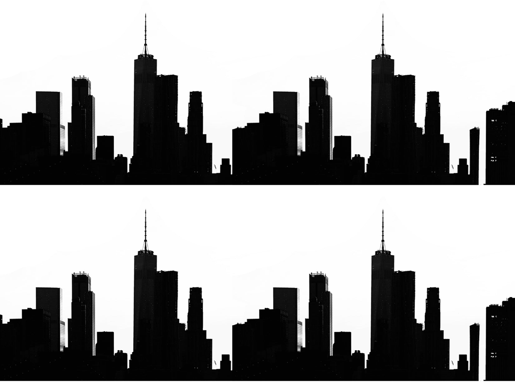 Realistic New York City Skyline Silhouette Edible Cake Topper Image Strips ABPID53765