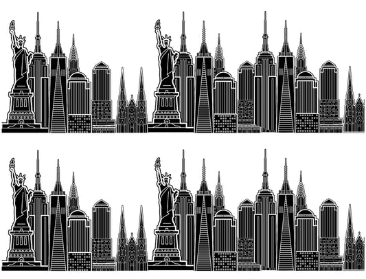New York City Skyline Alternate Statue of Liberty Edible Cake Topper Image Strips ABPID53766