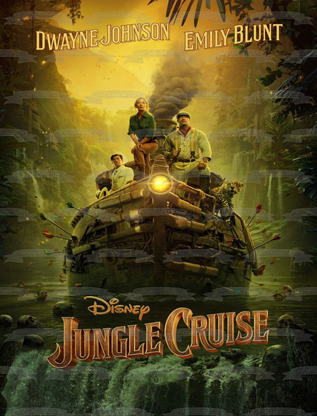 Jungle Cruise Disney Emily Blunt the Rock Dwayne Johnson Edible Cake Topper Image ABPID53785