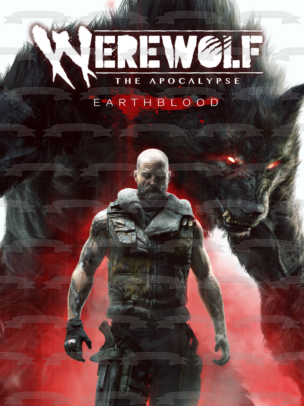 Werewolf: The Apocalypse-Earthblood Game Cover Cahal Edible Cake Topper Image ABPID53988