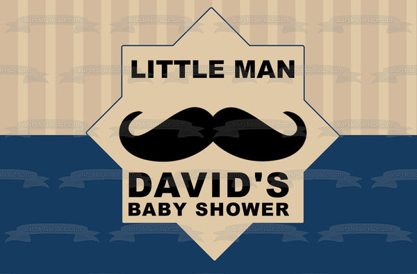 Little Man Baby Shower with Mustache Edible Cake Topper Image Customizable Edible Cake Topper Image ABPID54020