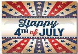 Happy 4th of July Independence Day Red White and Blue Stars Edible Cake Topper Image ABPID54058