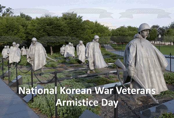National Korean War Veterans Armistice Day Statues Edible Cake Topper Image ABPID54146