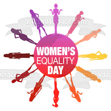 Women's Equality Day Colorful Silhouettes of Women Edible Cake Topper Image ABPID54180