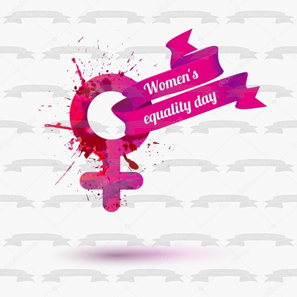 Imagen comestible para tarta con símbolo del Día de la Igualdad de la Mujer ABPID54181 