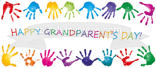 Happy Grandparents Day Children's Handprints Edible Cake Topper Image ABPID54214