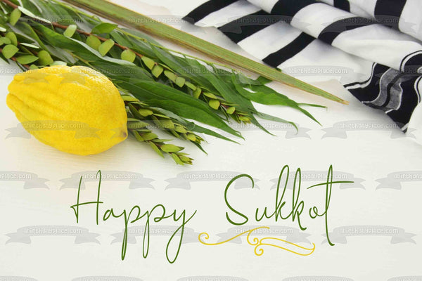 Happy Sukkot Edible Cake Topper Image ABPID54235