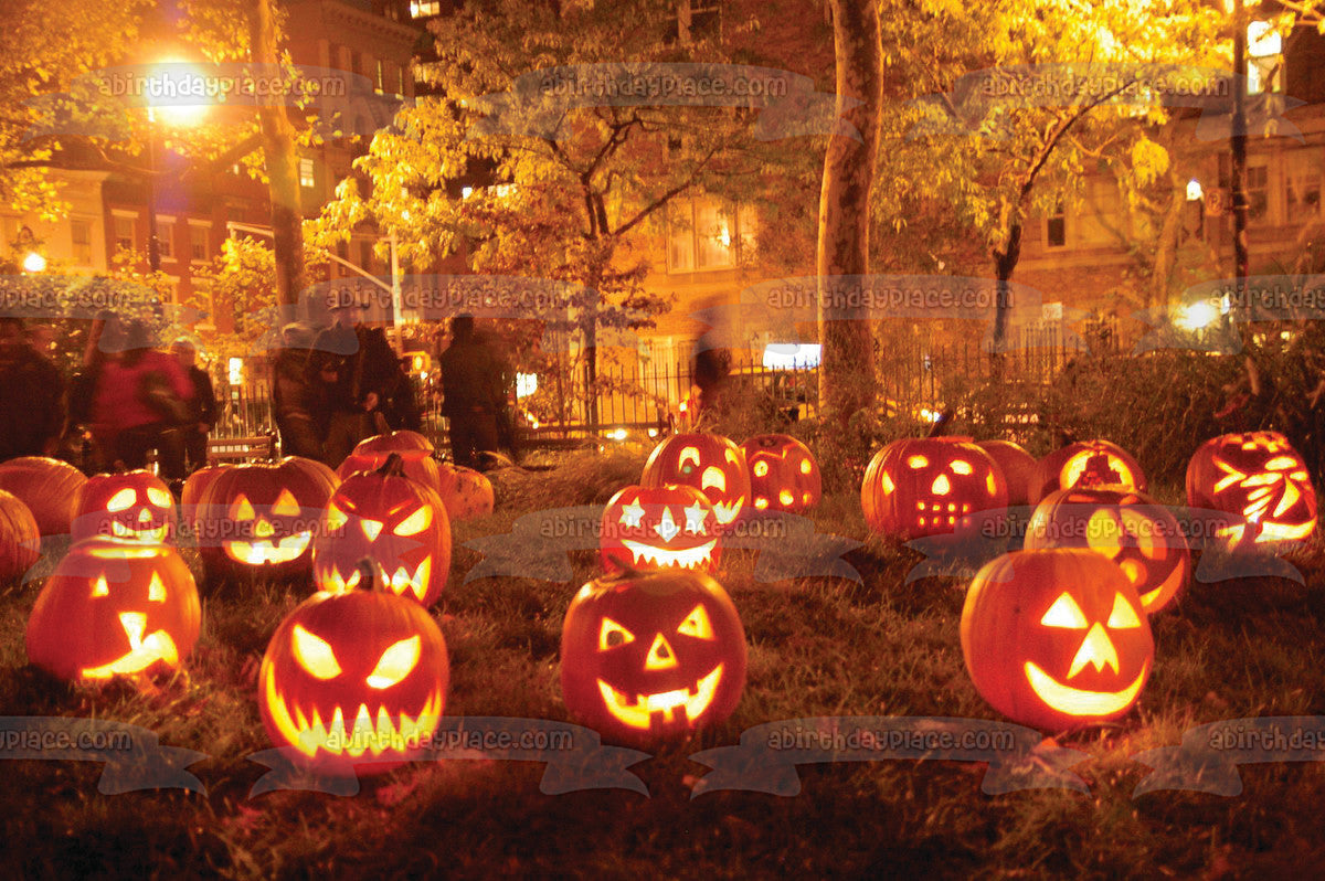 Jack-O-Lanterns Edible Cake Topper Image ABPID54324